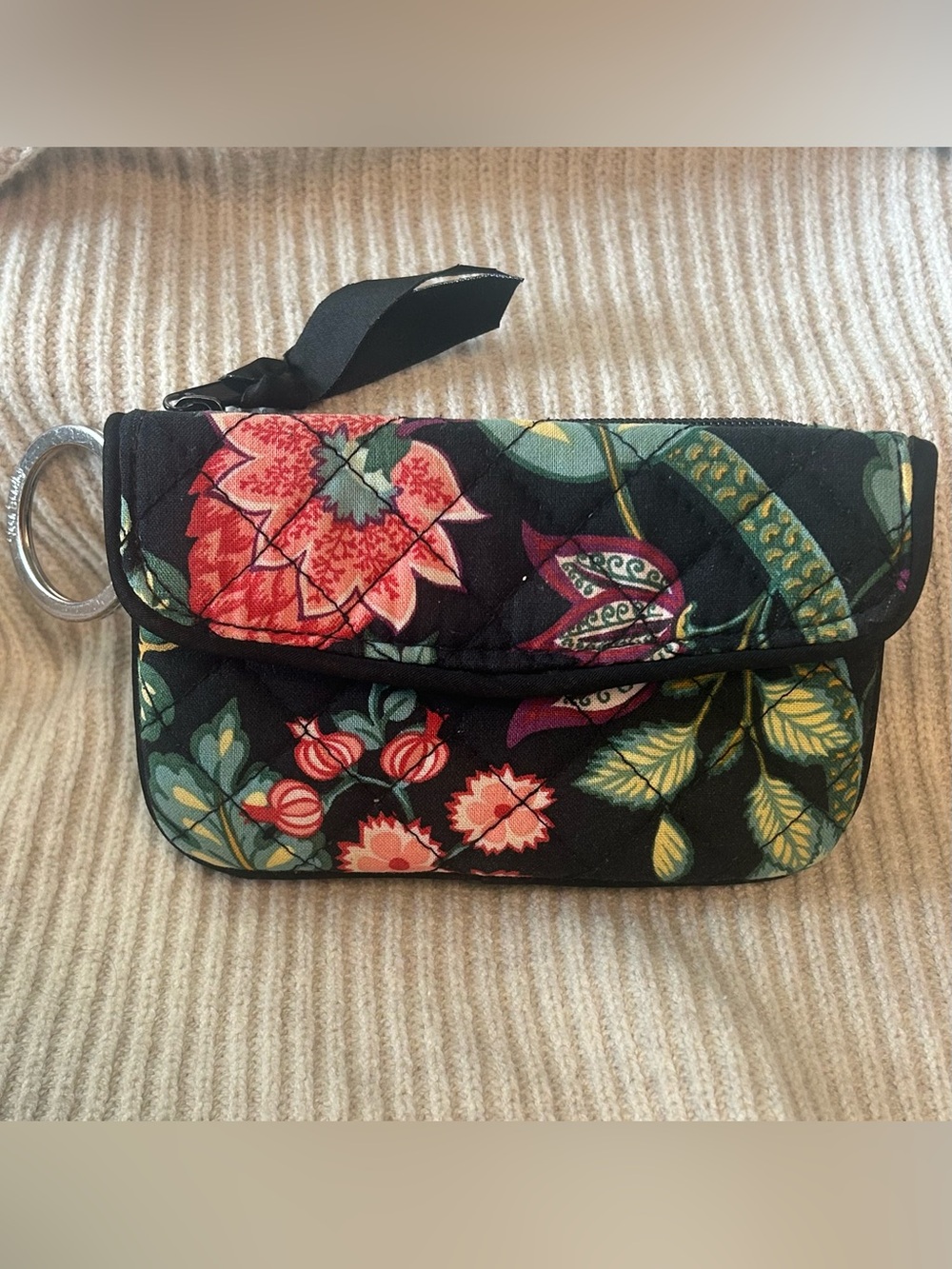 Vera Bradley "Vines Floral" Mini Wallet Pouch Keychain